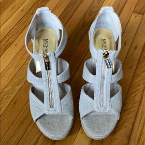 Tan Burlap Michael Kors Wedges